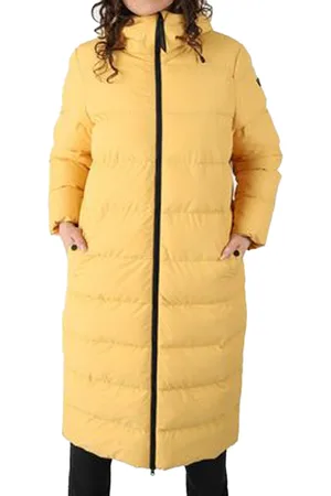 Brunotti Damen Winter-Mantel mit Kapuze wasserabweisende Puffer-Jacke 18002706 Gelb