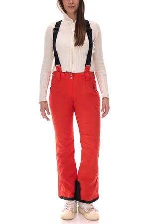 Dare 2B Damen nachhaltige Ski-Hose mit ARED-20/30 Technologie Winter-Hose mit verstellbaren Hosenträgern Snowboard-Hose DWW509R 71K Rot-Orange/Schwarz