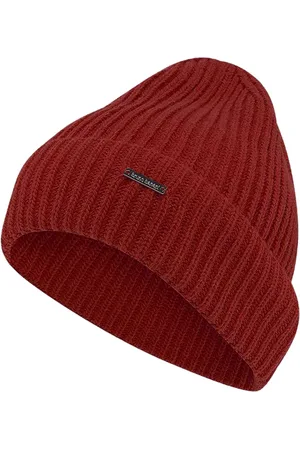 Bruno Banani Beanie schlichte Baumwoll-Mütze Strick-Beanie 75094958 Rot-Orange