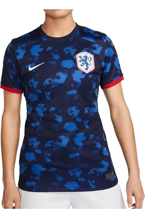 Nike Niederlande 2023 Damen Auswärts-Trikot nachhaltiges Sport-Trikot aus recycelten Materialien Slim-Fit-Shirt mit DRI-FIT-Technologie Fußball-Shirt DR3994-498 Dunkelblau/Rot/Weiß