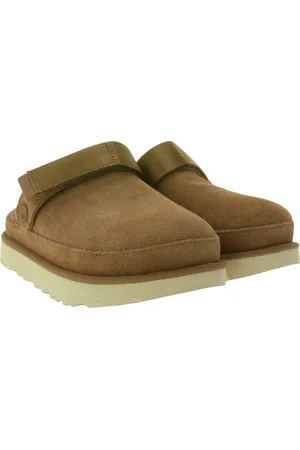 UGG Goldenstar Damen nachhaltige Echtleder-Schuhe Retro-Plateausohle Hausschuhe Schlupf-Schuhe 1138252 Braun