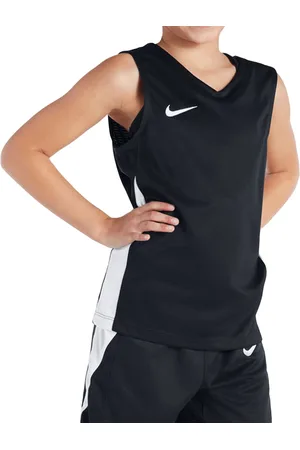 Nike Team Kinder Basketball-Trikot für Mädchen und Jungen Sport-Shirt leichtes Trainings-Top modernes Achsel-Shirt NT0200-010 Schwarz/Weiß