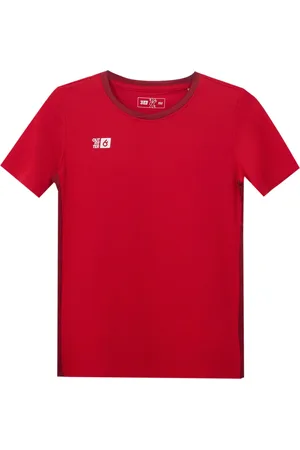 Outfitter OCEAN FABRICS TAHI Match Kinder-Trikot nachhaltiges Mädchen und Jungen Training-Shirt mit Mesh-Einsätzen Fitness-Shirt Kurzarm-Shirt OUT-K-1046-OTW-34 Rot