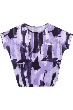 Bench Mädchen Baumwoll-Shirt Kurzarm-Shirt mit Allover-Print 65280936 Lila