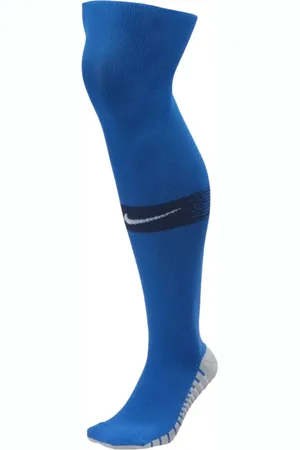 Nike Matchfit Knie-Strümpfe für Damen und Herren aus Strick klassische Fußball-Stutzen mit DRI-FIT-Technologie coole Sport-Socken mit Marken-Logo SX6836-464 Blau