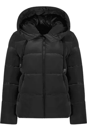 Cars Tavi Damen gesteppte Alltags-Jacke mit Kapuze Puffer-Jacke Herbst-Jacke Stepp-Jacke 6457601 Schwarz
