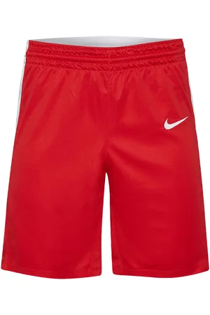 Nike Team Kinder Basketball-Hose atmungsaktive Sport-Shorts für Mädchen und Jungen kurze Sport-Hose leichte Trainings-Shorts Fitness-Hose NT0202-657 Rot/Weiß