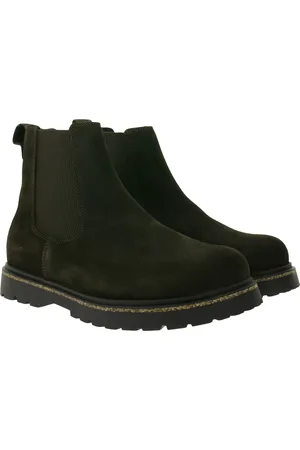 Birkenstock Highwood Herren Echtleder-Schuhe Alltags-Stiefel Chelsea-Schuhe aus Velourleder Schlupf-Schuhe Normale Weite 1025726 Dunkelbraun