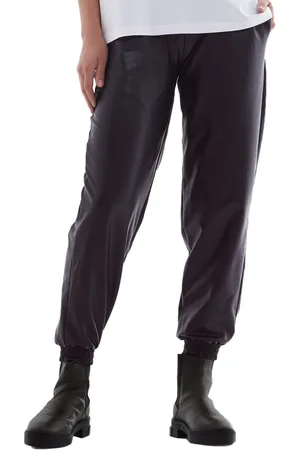 Rockupy Damen Kunst-Leder-Leggings schlichte Freizeit-Hose PRW20-040705 802 Schwarz