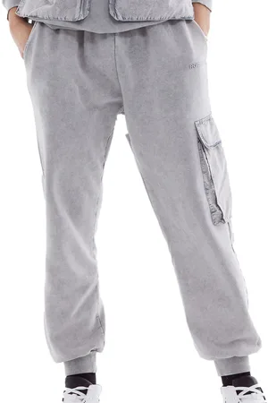 Rockupy Herren Baumwoll-Jogger moderne Jogging-Hose im Used Look Cargo-Jogger Home-Wear MMS-130001 511 Grau
