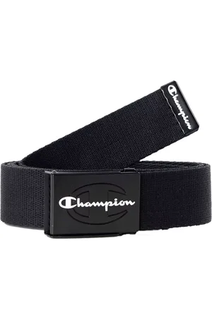 Champion Gürtel für Damen und Herren gewebter Gürtel mit Marken-Logo Alltags-Gürtel mit Klappschließe 117cm CV3-0719BFFN1-009 Schwarz