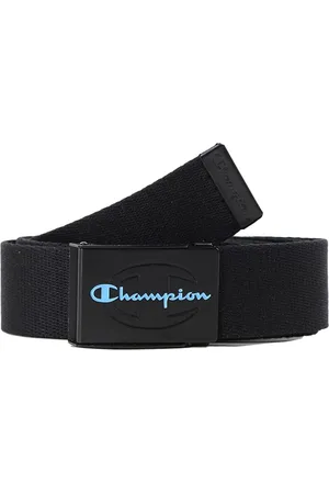 Champion Gürtel für Damen und Herren gewebter Gürtel mit Marken-Logo Alltags-Gürtel mit Klappschließe 117cm CV3-0719-001 Schwarz