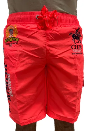 Geographical Norway Quoyal Herren Schwimm-Hose mit Print und Farbakzenten Badehose stylische Schwimm-Shorts 001 Orange
