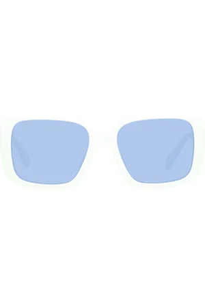 adidas Damen Sonnen-Brille mit blauen Gläsern extravagante Freizeit-Brille Filterkategorie 2 GA4549 Weiß