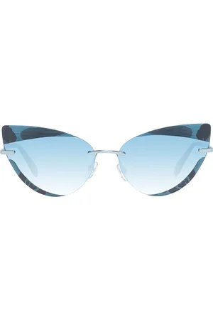 adidas Sonnen-Brille Damen mit blauen Gläsern und blauen Bügeln UVA & UVB Schutz Freizeit-Brille OR0016 6484W Blau
