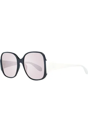 adidas Damen Sonnenbrille moderne Brille mit verspiegelten Gläsern quadratische Brille Filterkategorie 3 Urlaubs-Brille EX4823 Schwarz/Weiß