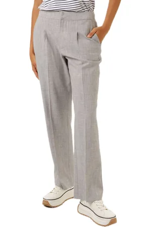 Aniston CASUAL Damen Business-Hose melierte Bügelfalten-Hose Alltags-Hose 21044632 Hellgrau