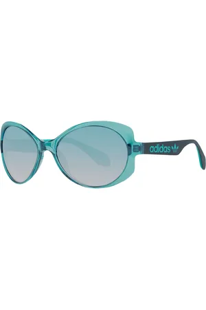 adidas Damen Sonnenbrille Schmetterlings-Stil Gradient-Brille Filterkategorie 2 100% UVA & UVB Schutz Strand-Brille EW3545 Türkis