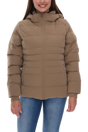 Cars Thary nachhaltige Damen gesteppte Alltags-Jacke mit Stehkragen Puffer-Jacke mit abnehmbarer Kapuze gefütterte Herbst-Jacke Stepp-Jacke 6447683 Braun