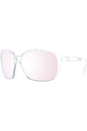 adidas Sport Damen Sonnen-Brille mit verspiegelten Kupfer/Braunen Gläsern und transparenten Bügeln Freizeit-Brille SP0013 6226G Transparent