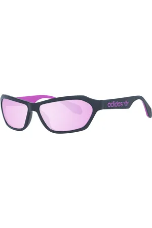 adidas Sonnenbrille für Damen und Herren Rechteckige-Brille verspiegelte Brille UVA & UVB Schutz Filterkategorie 2 Urlaubs-Brille EW3550 Schwarz/Violett
