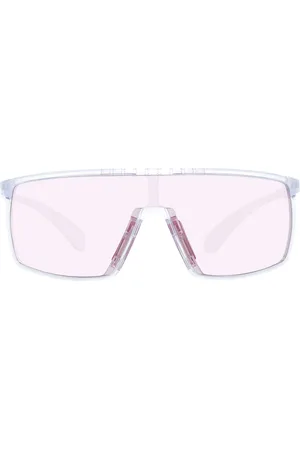 adidas Sport Damen und Herren Sonnenbrille Radsport-Brille mit Rosa Gläsern UVA & UVB Schutz Filterkategorie 1 Urlaubs-Brille SP0004 0027S Transparent
