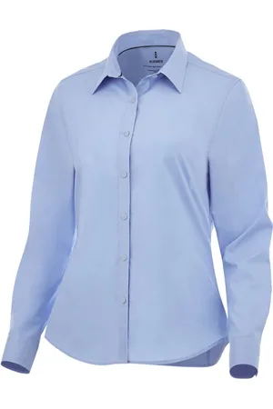 Elevate Hamell Langarm-Hemd schlichtes Damen Blusen-Hemd Popelin Bluse 3816940 Hellblau