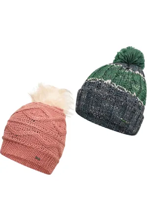 Dare 2B Winter-Beanie mit Wollanteil Bommel-Mütze Strick-Mütze Herbst-Mütze Kopfbedeckung Rosa oder Dunkelgrün