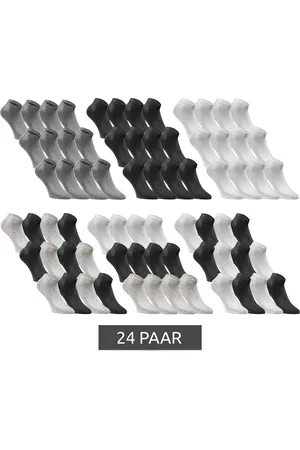 JACK & JONES 24 Paar Short Sock Sneaker-Socken Sport-Strümpfe Baumwoll Quarter-Socken Sparpack 12260511 in Schwarz, Grau, Weiß oder im Mix