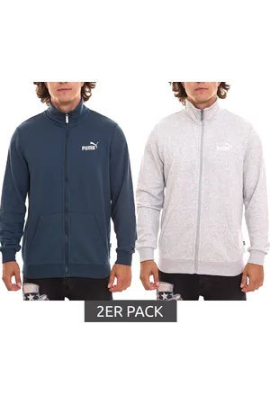 PUMA 2er Sparpack Men Ess 2 Col Track Jacket nachhaltige Herren Sweat-Jacke Trainings-Jacke Baumwolle 679632 Grau oder Blau