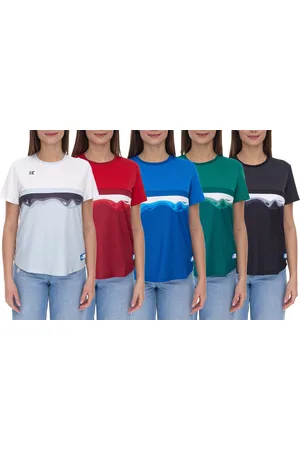 Outfitter OCEAN FABRICS TAHI Damen nachhaltiges Training-Shirt mit Mesh-Einsätzen Fitness-Shirt Kurzarm-Shirt OUT-W-1021-OTW in Grün, Blau, Rot, Schwarz oder Hellblau/Weiß