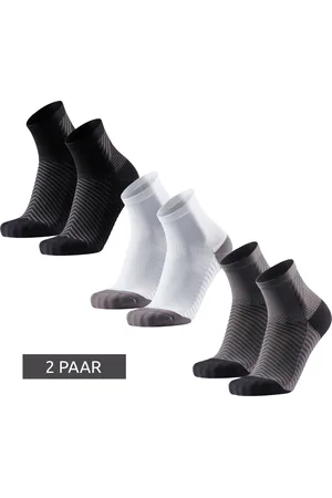 DANISH ENDURANCE 2 Paar Anti-Friction Race Herren Lauf-Socken mit Griffpolster Sport-Strümpfe 160000 in Schwarz, Weiß, Grau
