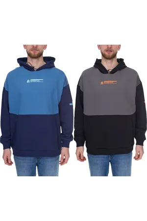 PUMA OLYMPIQUE DE MARSEILLE Herren Kapuzen-Pullover nachhaltiger Baumwoll-Hoodie mit Logo-Schriftzug 771970 Blau oder Schwarz