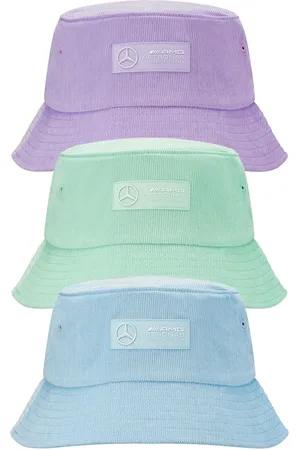 Mercedes AMG PETRONAS Retro Corduroy Bucket-Hat Sommer-Hut aus Cord Fischer-Hut Angler-Hut OneSize Pastell 701222358 in Violett, Grün oder Blau