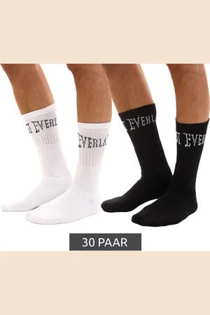 Everlast 30 Paar Herren Sport-Socken mit Baumwollanteil Damen Socken Sparpack OEKO-TEX Standard EVL1TENX Weiß oder Schwarz