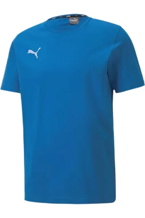 PUMA TeamGoal 23 Jungen & Mädchen Sport-Shirt Baumwoll-Shirt mit Logo-Patch T-Shirt 656709 02 Hellblau