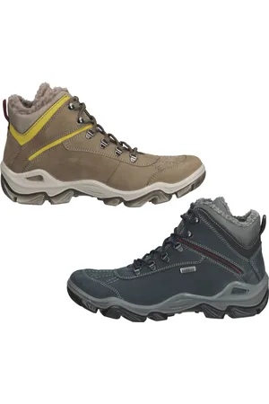 Bama Damen Echtleder-Schuhe wetterfeste Wander-Schuhe mit -tex und Shock-Absorber Braun oder Dunkelblau