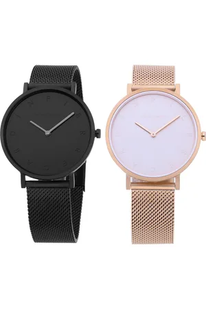 Pierre Cardin Damen Armband-Uhr schlichtes Ziffernblatt analoge Quarz-Uhr mit Edelstahl-Armband 3ATM 39mm CBV.1054 Schwarz oder Rosa