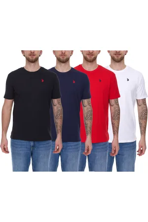 U.S. Polo Assn. Herren Basic T-Shirt mit Marken-Stickerei Baumwoll-Shirt US40 154 035 002387 in Schwarz, Navy, Weiß oder Rot
