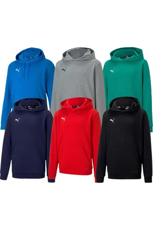PUMA TeamGOAL 23 Casuals Kinder Hoody mit Kängurutasche Kapuzen-Pullover für Jugendliche Jungen & Mädchen 656711 Rot, Schwarz, Grün, Navy, Grau, Blau