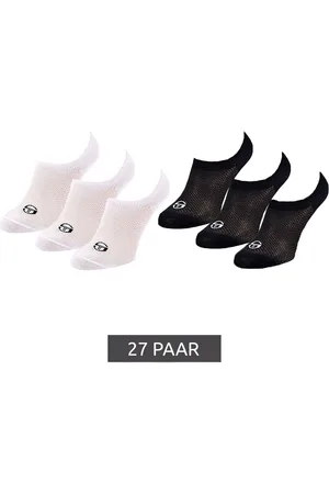 Sergio Tacchini 27 Paar Invisible Footie Füßlinge kurze Sommer-Socken Baumwoll-Strümpfe Schwarz oder Weiß