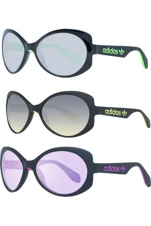 adidas Damen Sonnen-Brille mit verspiegelten Gläsern und schwarzen Bügeln Sommer-Brille Filterkategorie 2 EW354 Schwarz