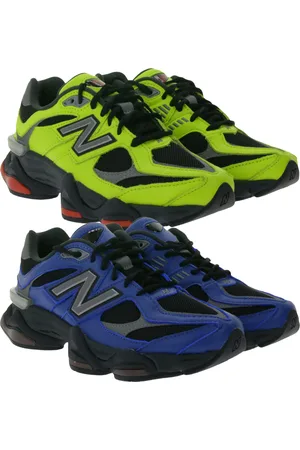 New Balance Sneaker stylische Echtleder-Schuhe mit Dual-Density-Mittelsohle in Neongelb/Schwarz oder Blau/Schwarz