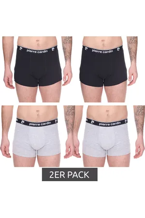 Pierre Cardin 2er Pack Herren Baumwoll-Boxershorts Unterwäsche R808 Schwarz oder Grau