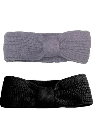 Capelli new york Strick-Stirnband mit Knoten Winter-Stirnband Kopfbedeckung Lila oder Schwarz