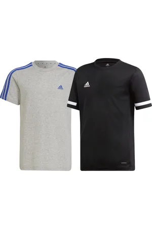 adidas T19 SS Kinder Sport-Trikot mit CLIMALITE-Technologie nachhaltiges Baumwoll-Shirt Sport-Shirt DW6791/HP0842 Schwarz oder Grau