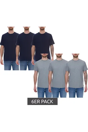 PUMA 6er Sparpack Statement Deluxe Edition Base nachhaltiges Herren Baumwoll-Shirt T-Shirts 683509 Grau oder Dunkelblau
