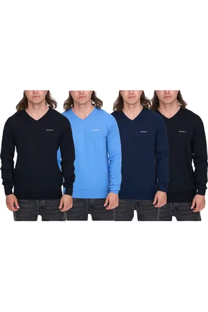 Hackett GOLF Herren Baumwoll-Pullover Strick-Pullover mit V-Ausschnitt Langarm-Shirt HMX500D Schwarz, Blau oder Dunkelblau