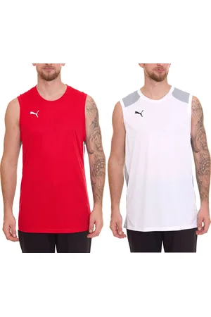PUMA Basketball Game Jersey Herren Tank-Top mit Mesh-Einsätzen Sport-Shirt 605069 Rot oder Weiß
