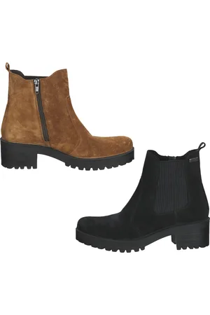 Bama Stiefelette Damen Echtleder-Schuhe Chelsea-Boots wasserabweisend mit -tex 10850 Braun oder Schwarz